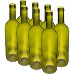 Бутылка стеклянная для вина Bordeaux оливковая, 750 мл
